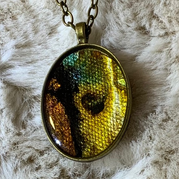 Women’s 2” Bronze Hand-painted Pendant - Picture 2 of 5